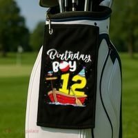 Fisherman 12th Birthday Fishing 12 Year Old Theme Bday Golf Towel thumb 2
