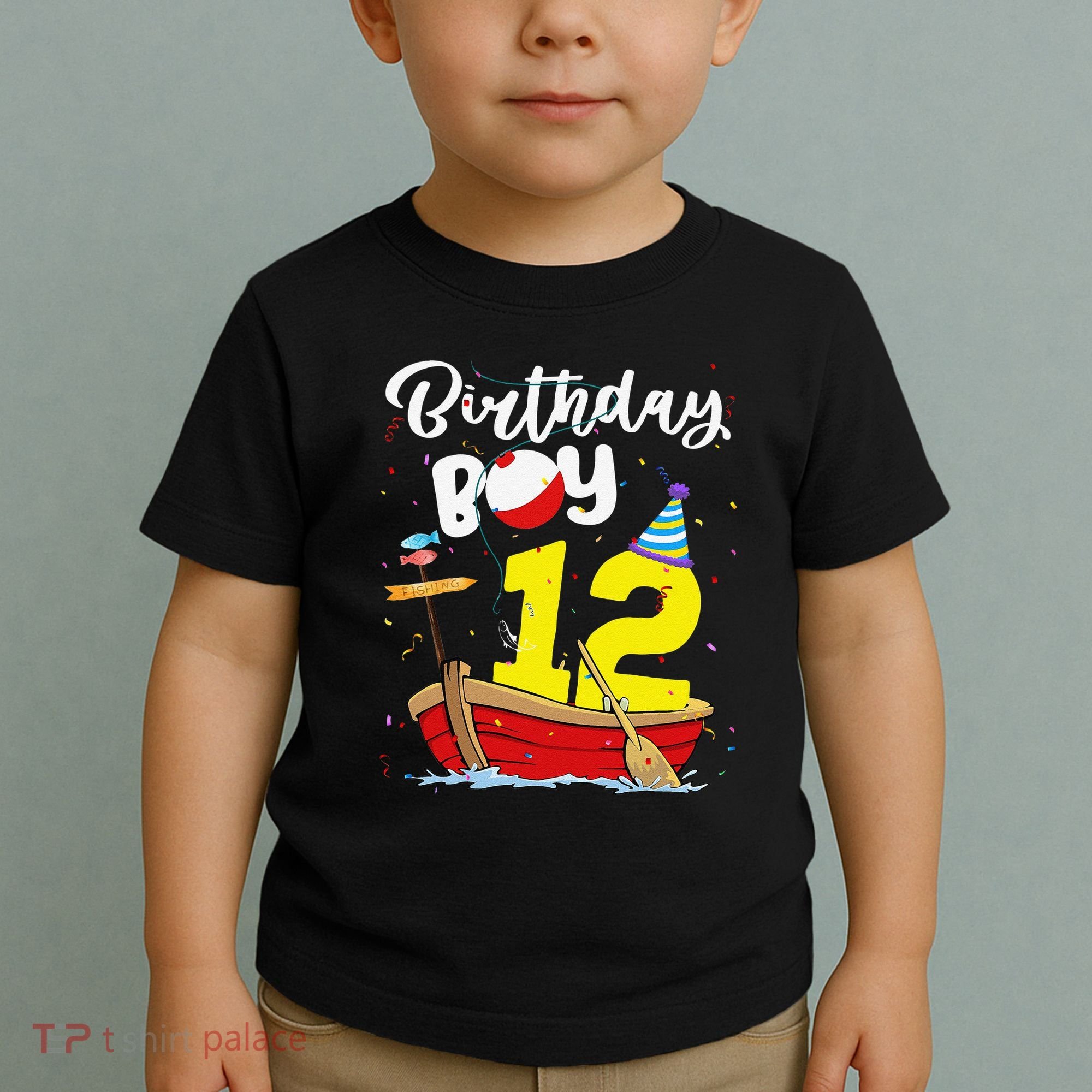 Fisherman 12th Birthday Fishing 12 Year Old Theme Bday Toddler T-Shirt