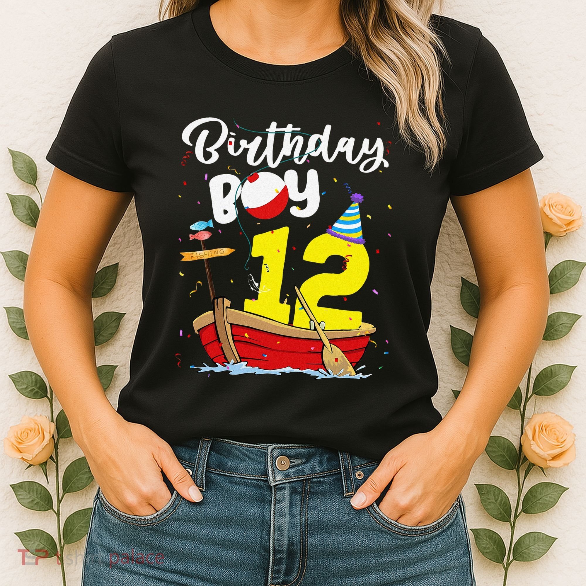 Fisherman 12th Birthday Fishing 12 Year Old Theme Bday Women's T-Shirt