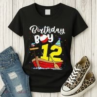Fisherman 12th Birthday Fishing 12 Year Old Theme Bday Women's T-Shirt thumb 3