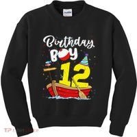 Fisherman 12th Birthday Fishing 12 Year Old Theme Bday Kids Sweatshirt thumb 0
