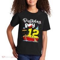 Fisherman 12th Birthday Fishing 12 Year Old Theme Bday Kids T-Shirt thumb 2