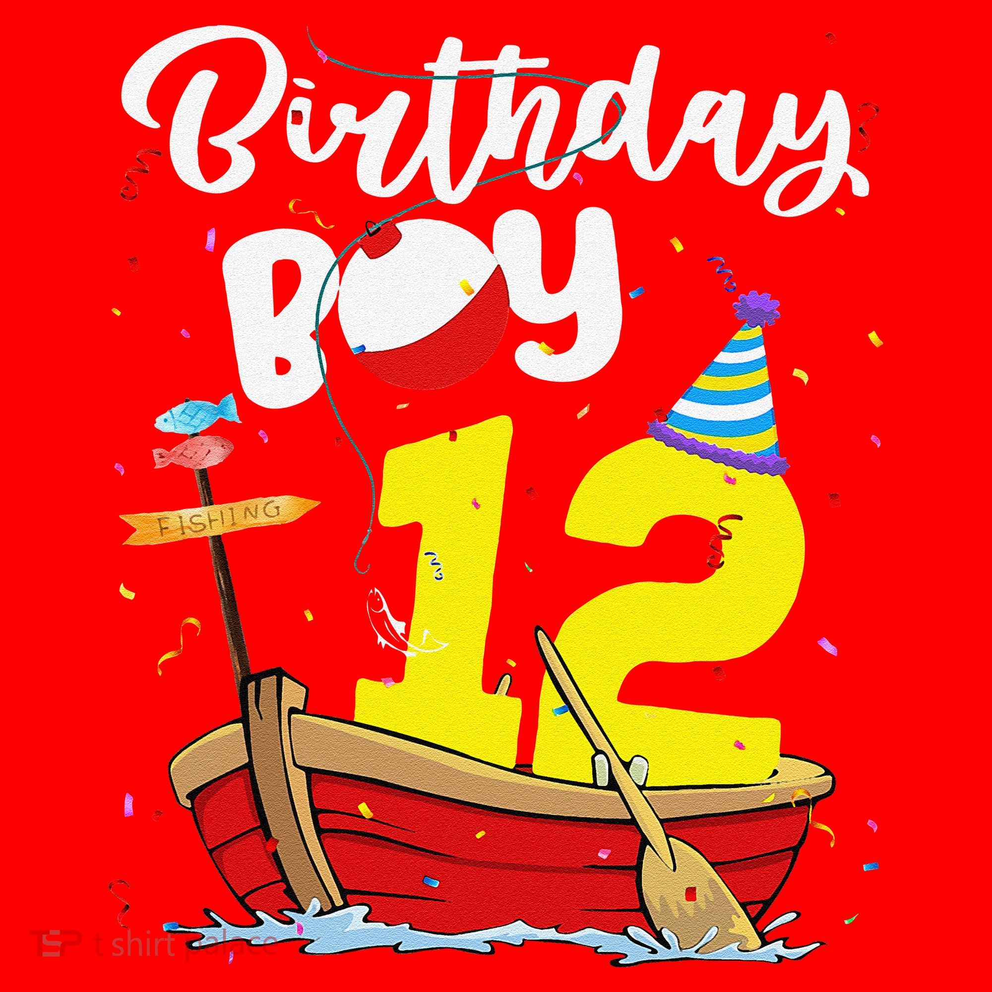 Fisherman 12th Birthday Fishing 12 Year Old Theme Bday Santa Hat