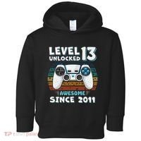 Funny 13th Birthday Decoration Boy 13yr 13 Year Old Birthday Toddler Hoodie thumb 0