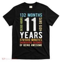 Funny 11th Birthday 11 Years Old Vintage Retro 132 Months T-Shirt thumb 0