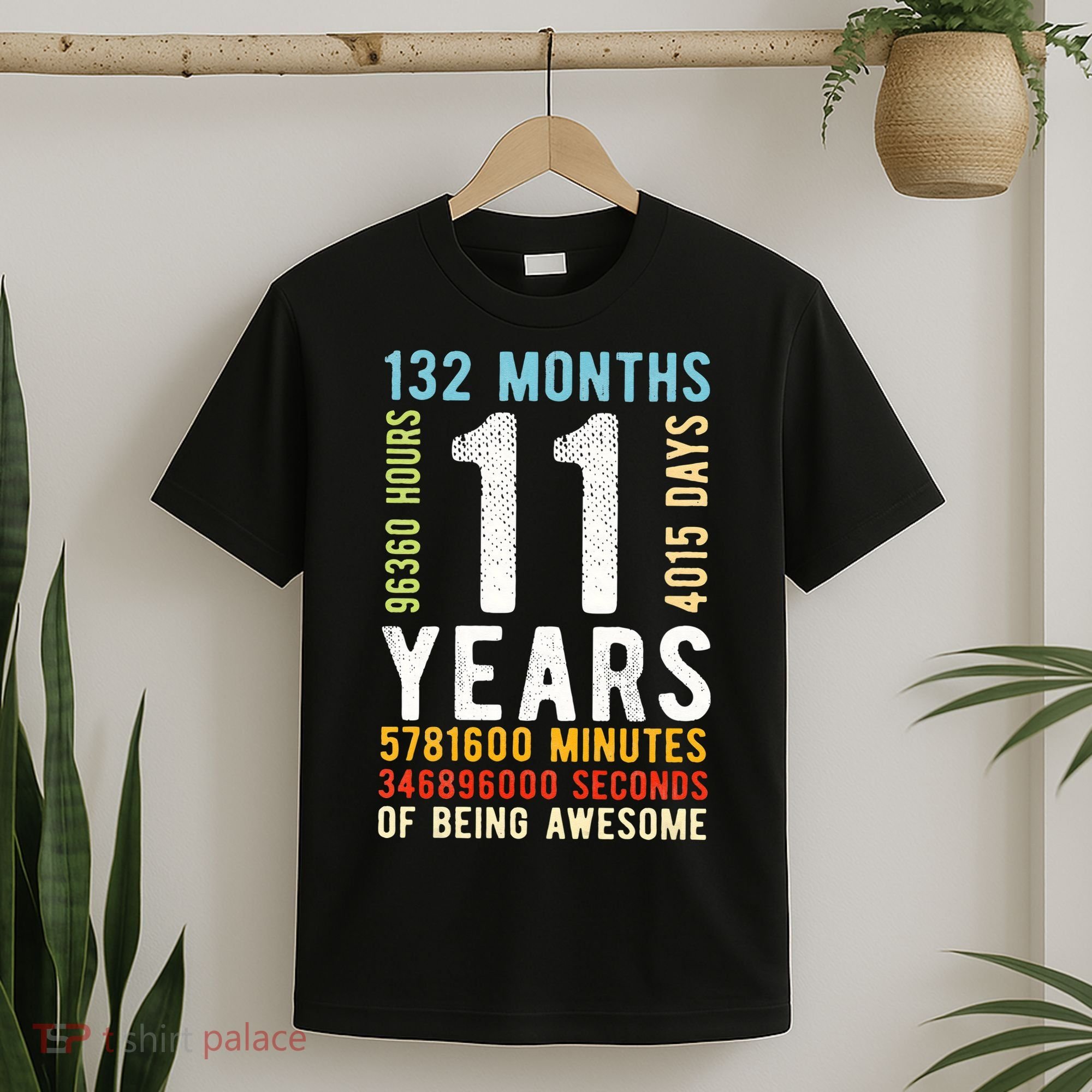 Funny 11th Birthday 11 Years Old Vintage Retro 132 Months T-Shirt
