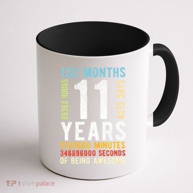 Funny 11th Birthday 11 Years Old Vintage Retro 132 Months Coffee Mug back