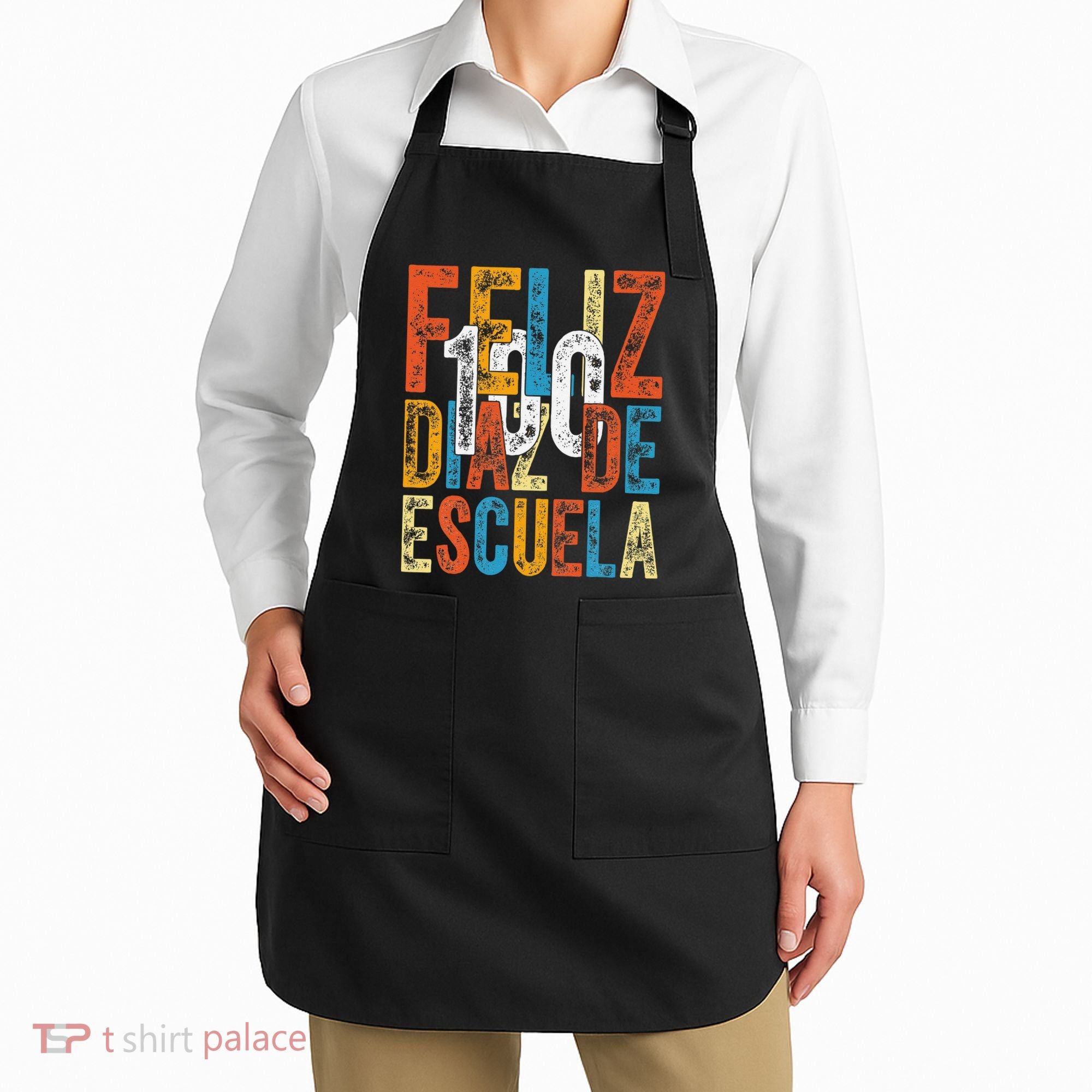 Feliz 100 Diaz De Escuela School Grade Teacher 100th Day Apron