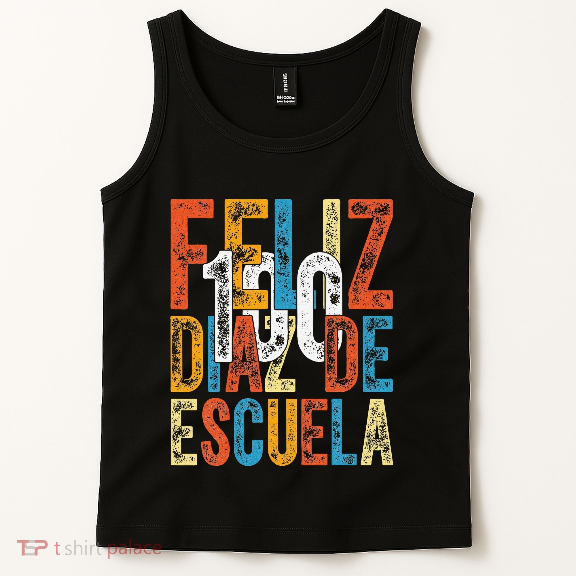 Feliz 100 Diaz De Escuela School Grade Teacher 100th Day Tank Top