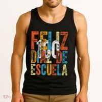 Feliz 100 Diaz De Escuela School Grade Teacher 100th Day Tank Top thumb 3