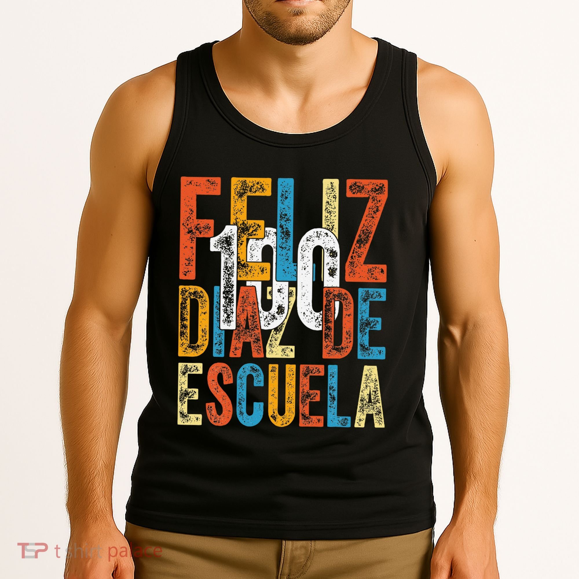 Feliz 100 Diaz De Escuela School Grade Teacher 100th Day Tank Top