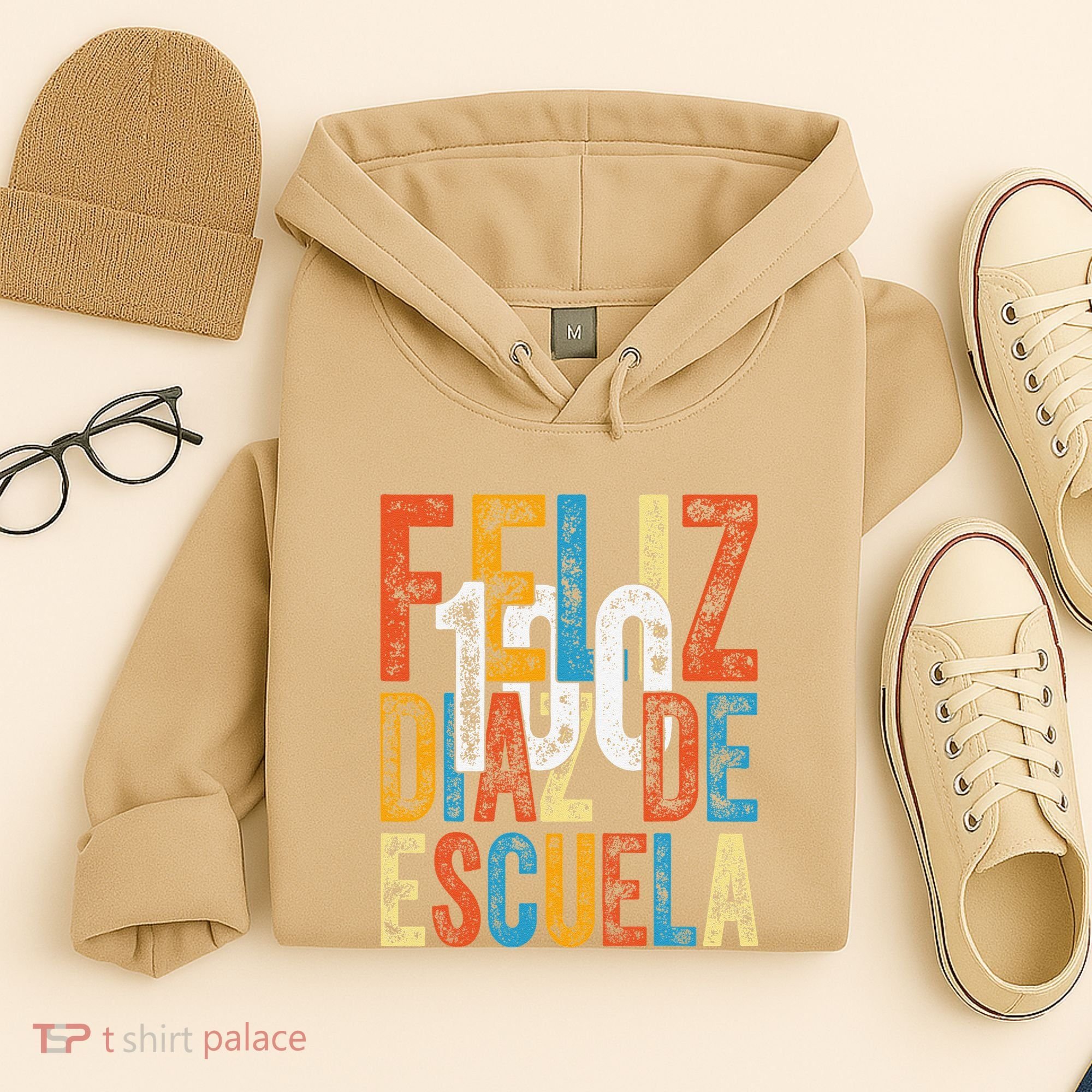 Feliz 100 Diaz De Escuela School Grade Teacher 100th Day Hoodie