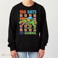 Funny 100 Days Of School Trex Dinosaur Women's Sweatshirt thumb 0