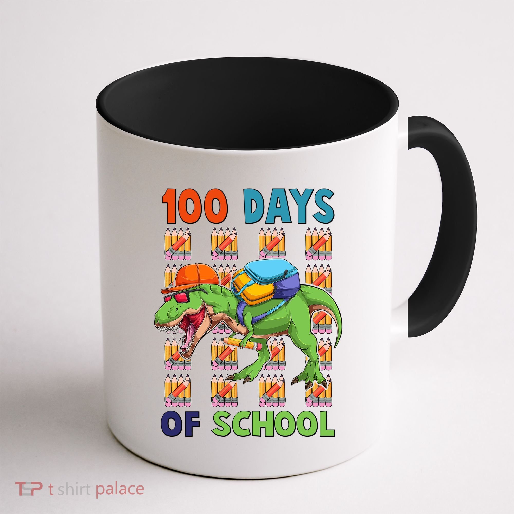 Funny 100 Days Of School Trex Dinosaur Coffee Mug