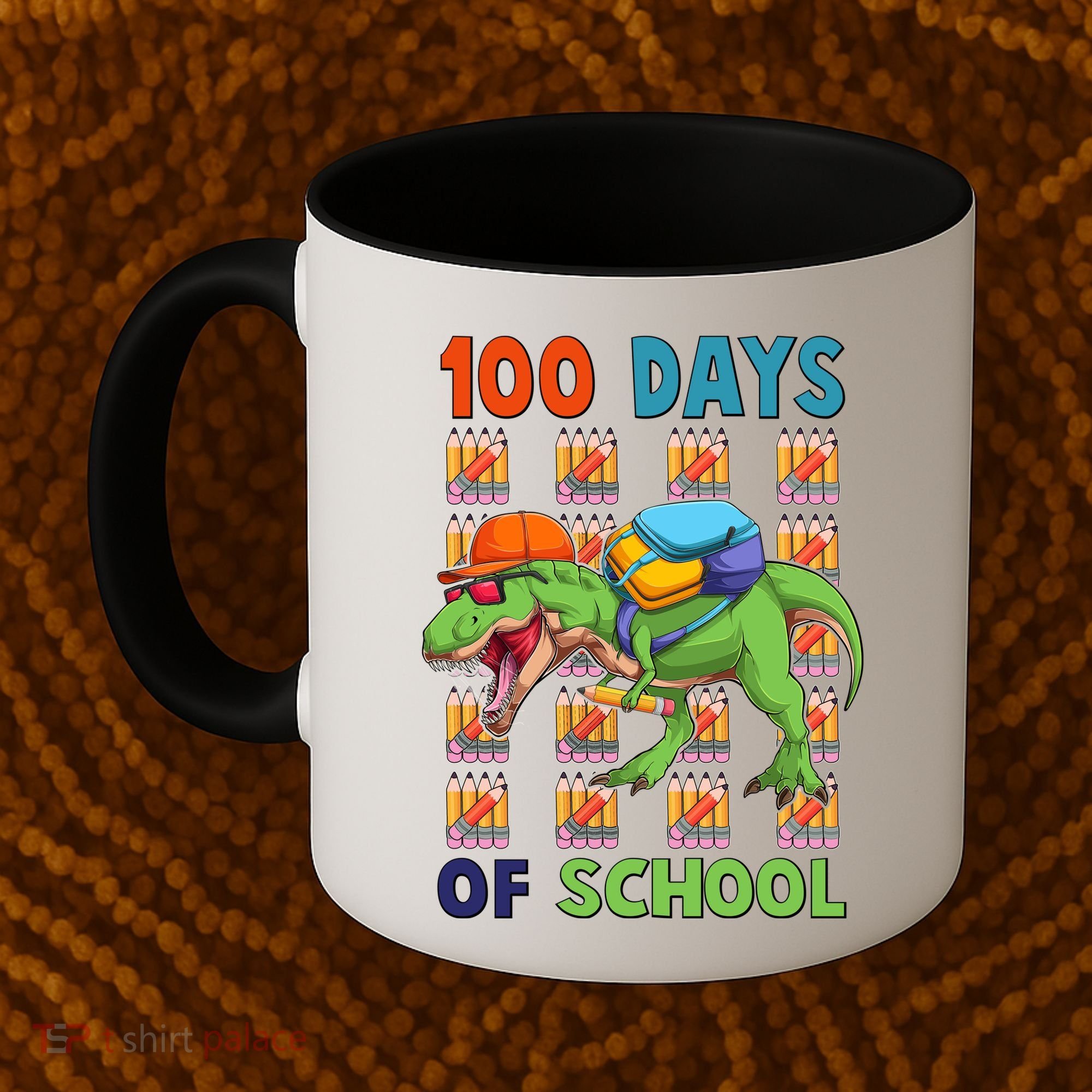 Funny 100 Days Of School Trex Dinosaur Coffee Mug