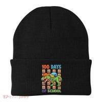 Funny 100 Days Of School Trex Dinosaur Beanie thumb 0