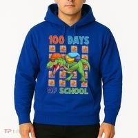 Funny 100 Days Of School Trex Dinosaur Hoodie thumb 2