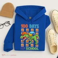 Funny 100 Days Of School Trex Dinosaur Hoodie thumb 4