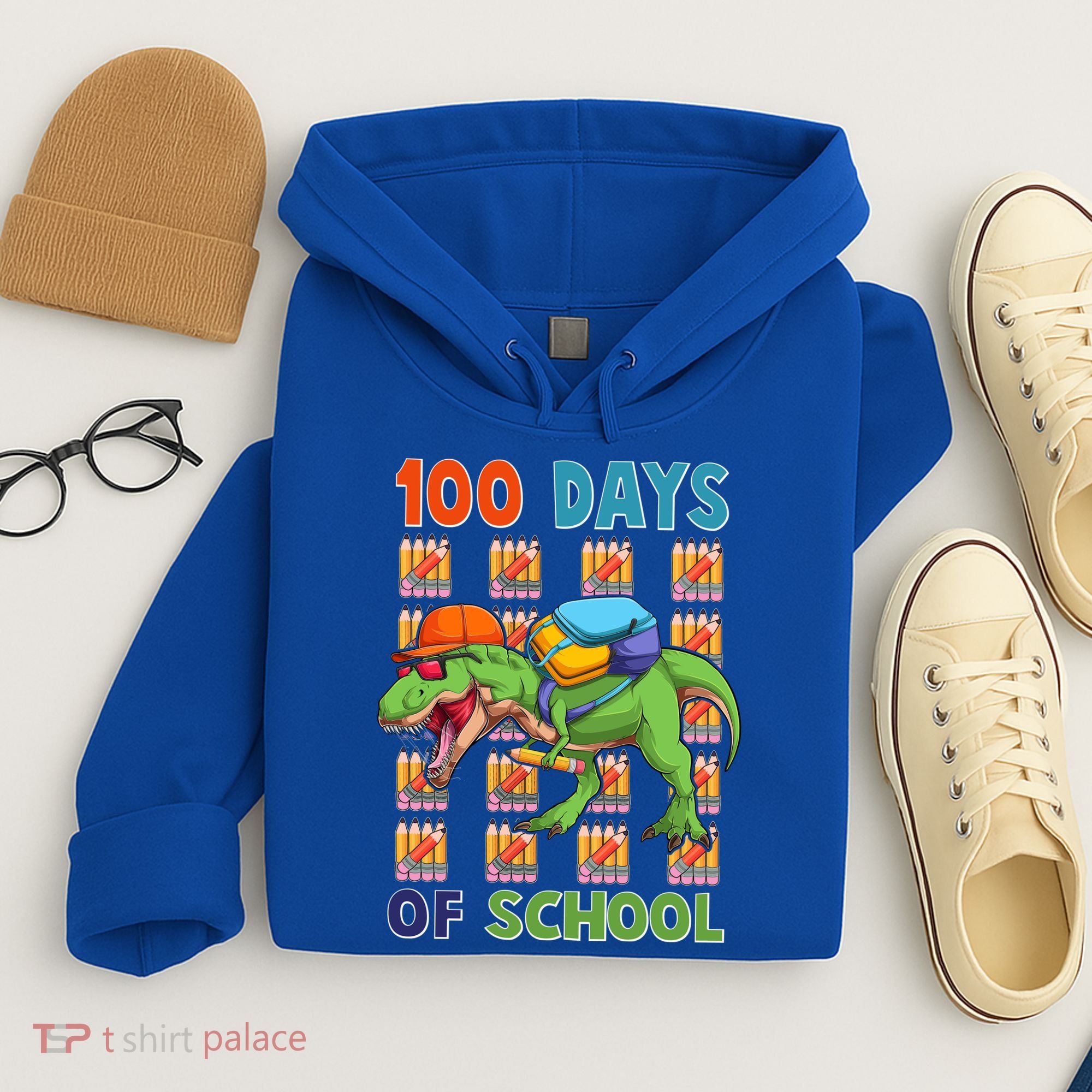 Funny 100 Days Of School Trex Dinosaur Hoodie