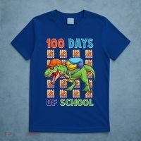 Funny 100 Days Of School Trex Dinosaur T-Shirt thumb 5