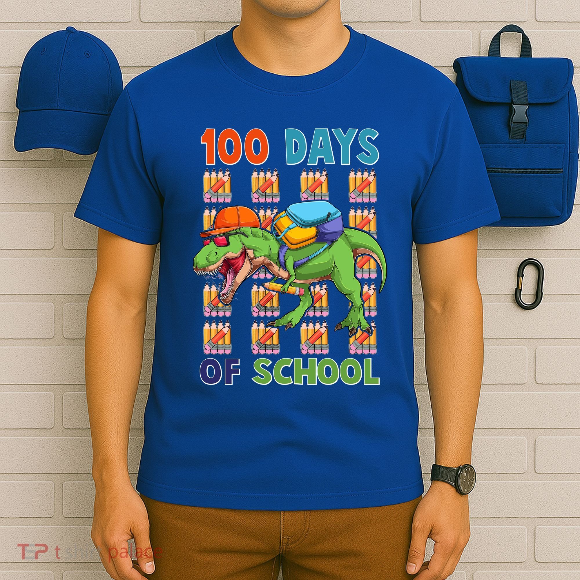 Funny 100 Days Of School Trex Dinosaur T-Shirt