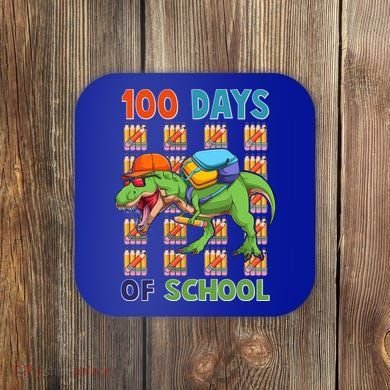 Funny 100 Days Of School Trex Dinosaur Coaster
