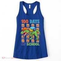 Funny 100 Days Of School Trex Dinosaur Women's Tank Top thumb 0