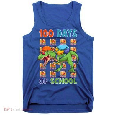 Funny 100 Days Of School Trex Dinosaur Tank Top
