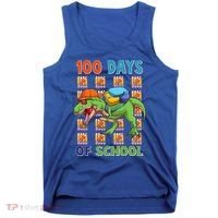 Funny 100 Days Of School Trex Dinosaur Tank Top thumb 0