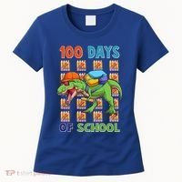 Funny 100 Days Of School Trex Dinosaur Women's T-Shirt thumb 0