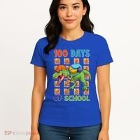Funny 100 Days Of School Trex Dinosaur Women's T-Shirt thumb 4