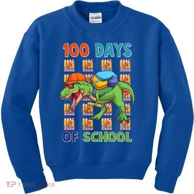 Funny 100 Days Of School Trex Dinosaur Kids Sweatshirt