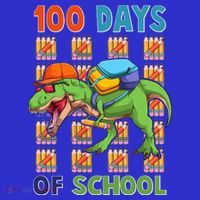Funny 100 Days Of School Trex Dinosaur Kids Sweatshirt thumb 2