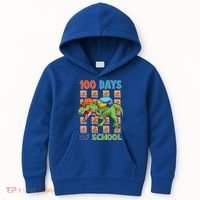 Funny 100 Days Of School Trex Dinosaur Kids Hoodie thumb 0