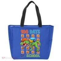 Funny 100 Days Of School Trex Dinosaur Tote Bag thumb 0