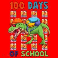 Funny 100 Days Of School Trex Dinosaur Santa Hat thumb 1