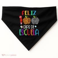 Feliz 100 Dias De Escuela Tee Spanish 100 Days Of School USA-Made Doggie Bandana thumb 0