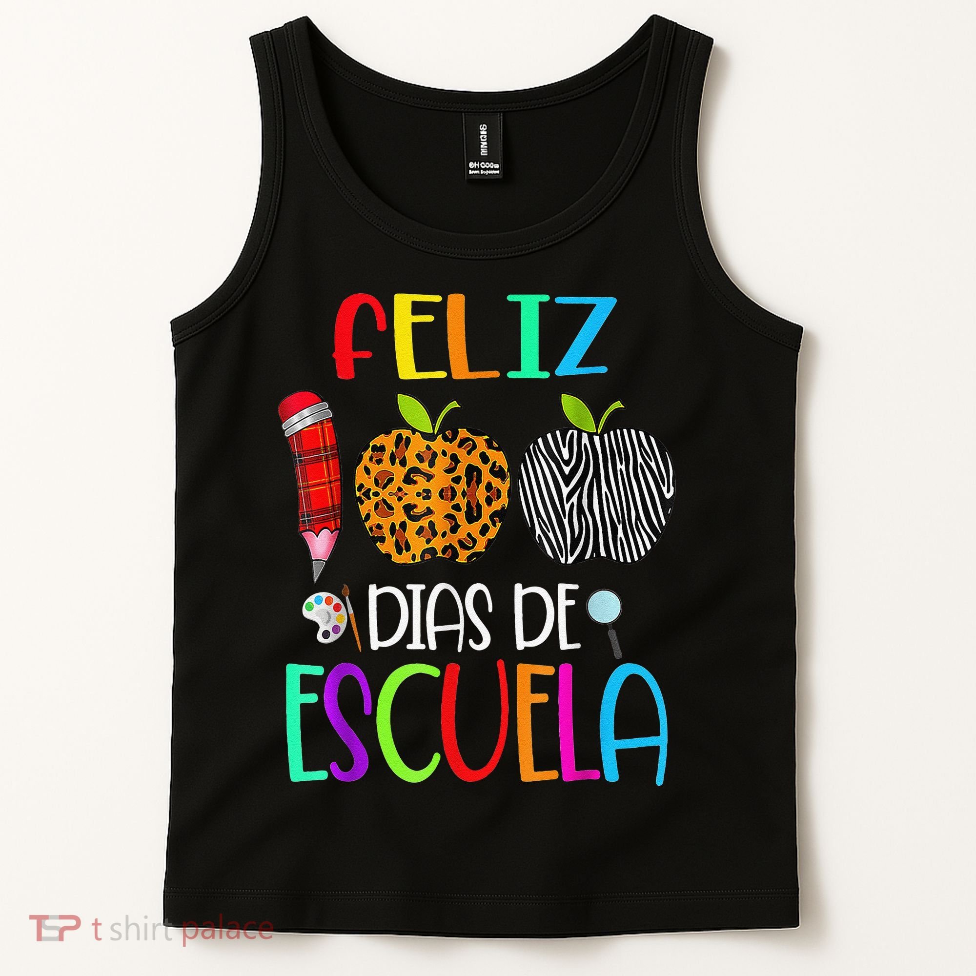 Feliz 100 Dias De Escuela Tee Spanish 100 Days Of School Tank Top