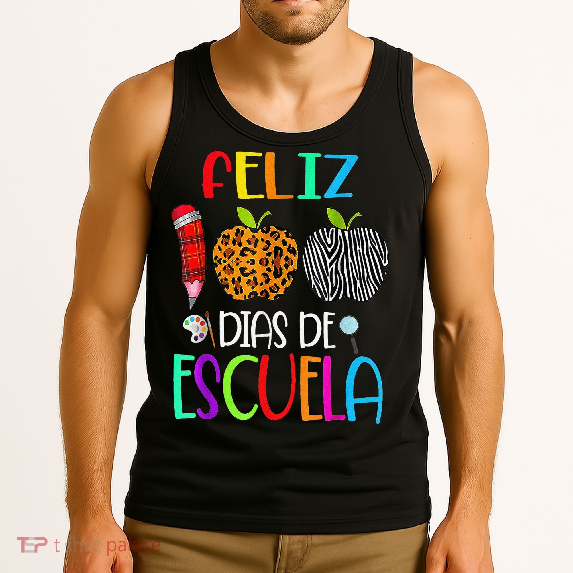 Feliz 100 Dias De Escuela Tee Spanish 100 Days Of School Tank Top