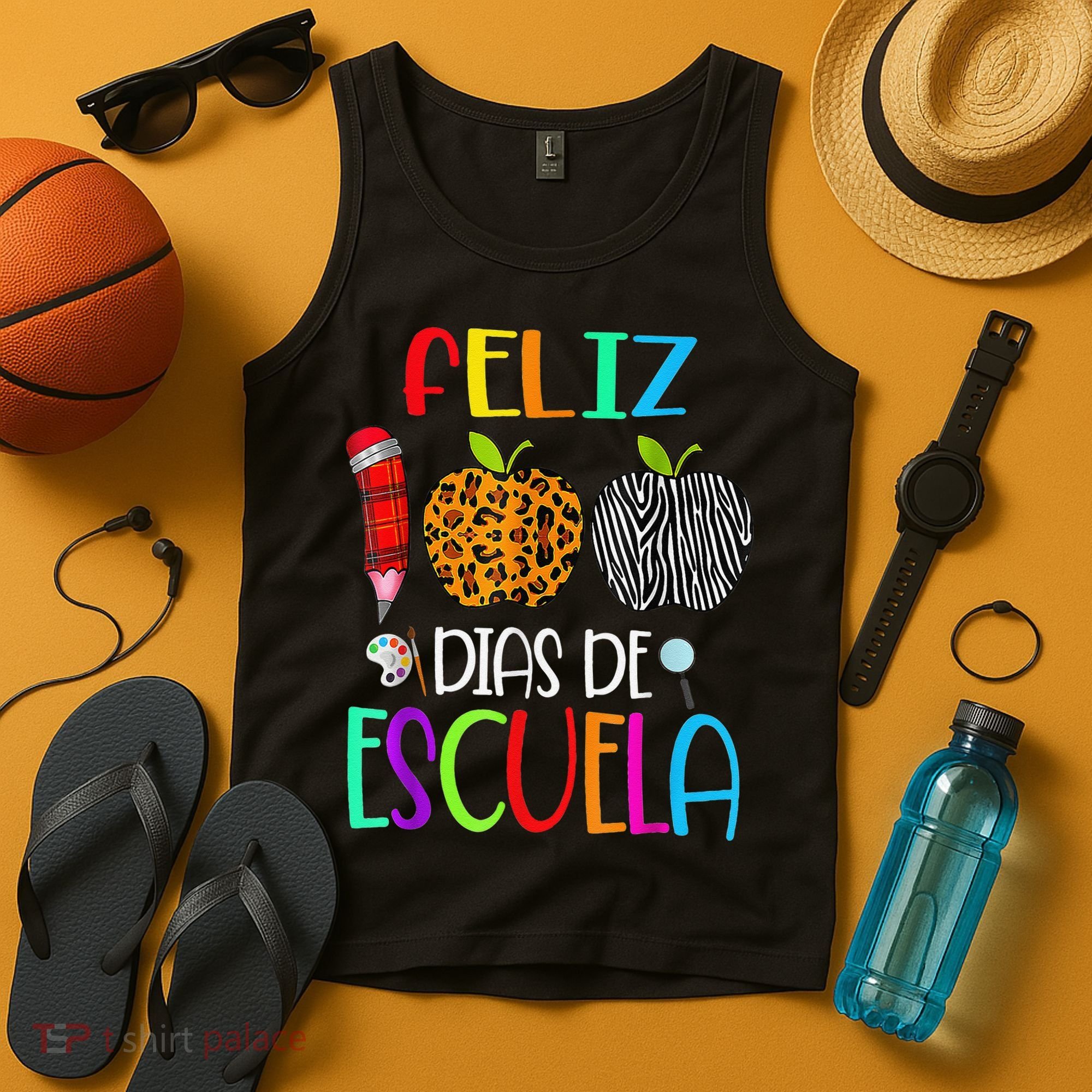 Feliz 100 Dias De Escuela Tee Spanish 100 Days Of School Tank Top
