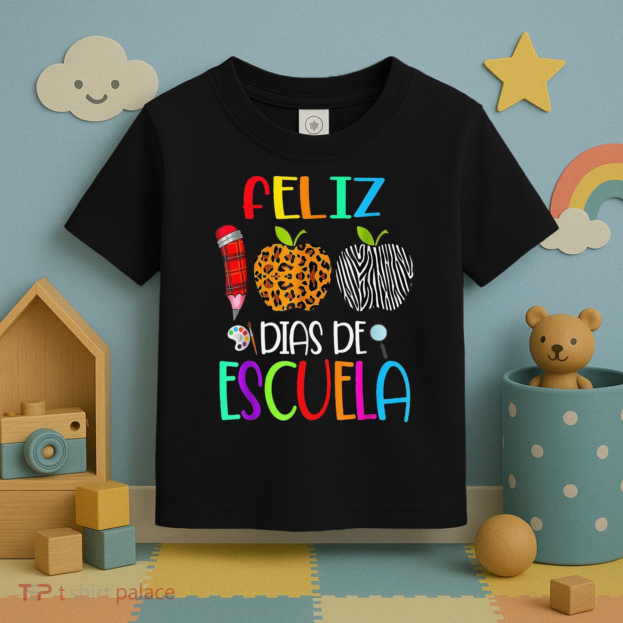 Feliz 100 Dias De Escuela Tee Spanish 100 Days Of School Toddler T-Shirt