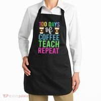 Funny 100 Days Of School For Teacher Coffee Apron thumb 2