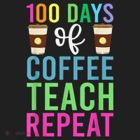 Funny 100 Days Of School For Teacher Coffee Golf Towel thumb 3