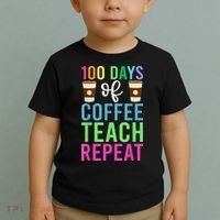 Funny 100 Days Of School For Teacher Coffee Toddler T-Shirt thumb 2