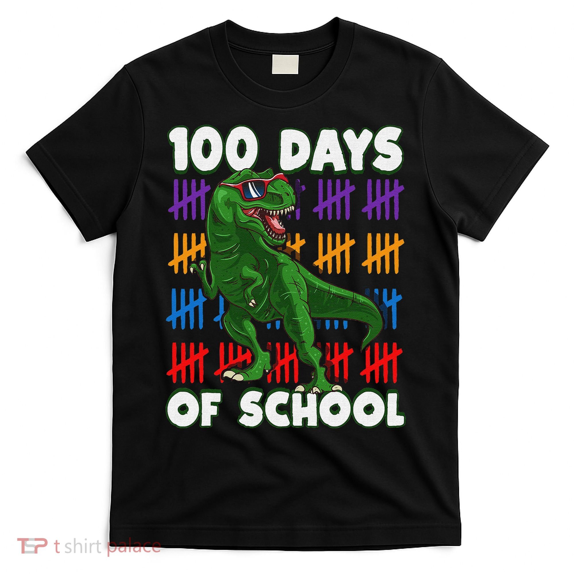 Funny 100 Days Of School 100th Day Of School Dino T-Shirt