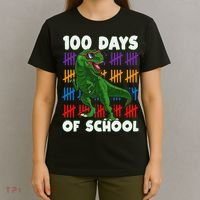 Funny 100 Days Of School 100th Day Of School Dino T-Shirt thumb 4