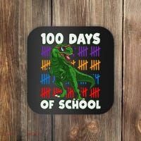 Funny 100 Days Of School 100th Day Of School Dino Coaster thumb 0