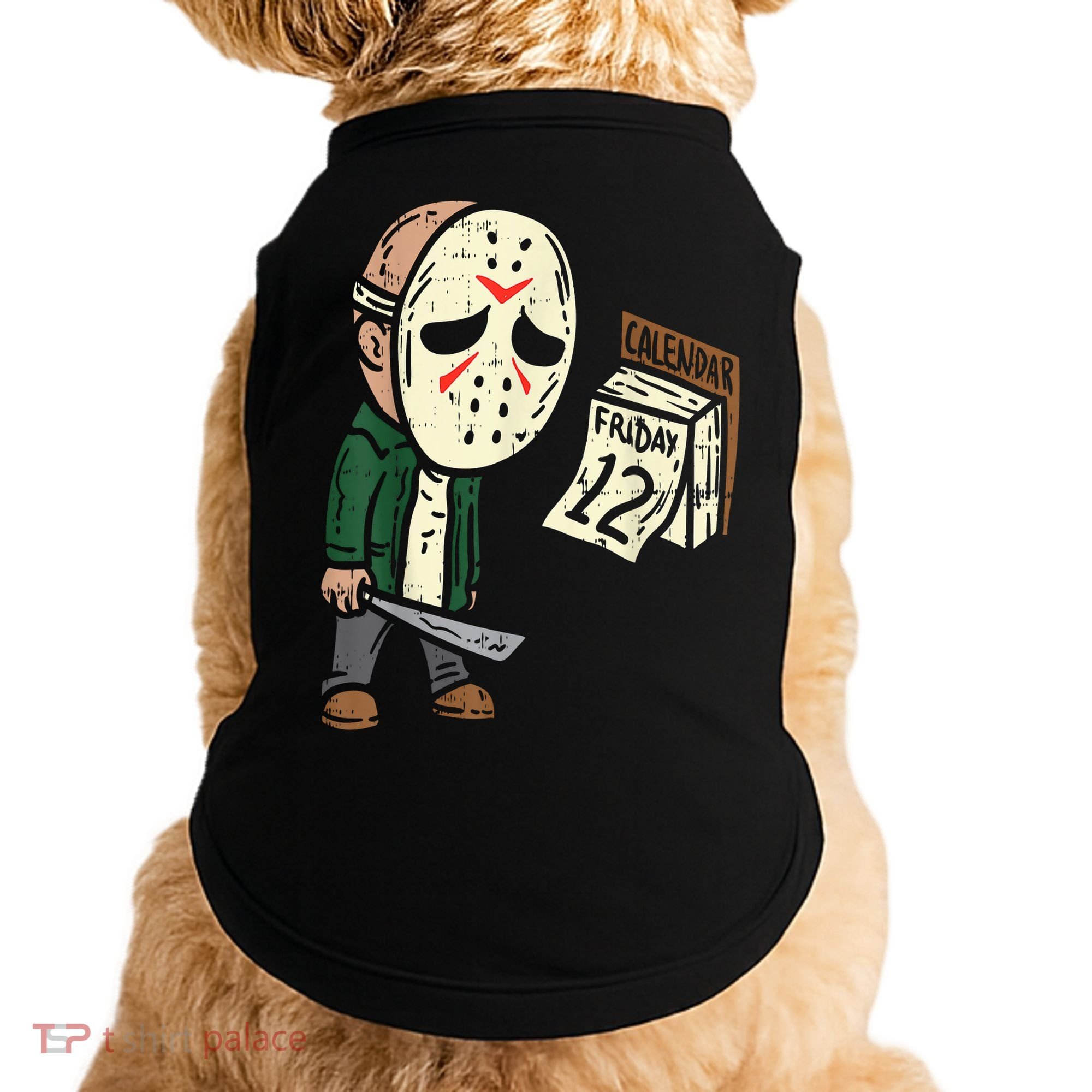 Friday 13th Funny Halloween Horror Movie Humor Party Crazy Doggie Tank