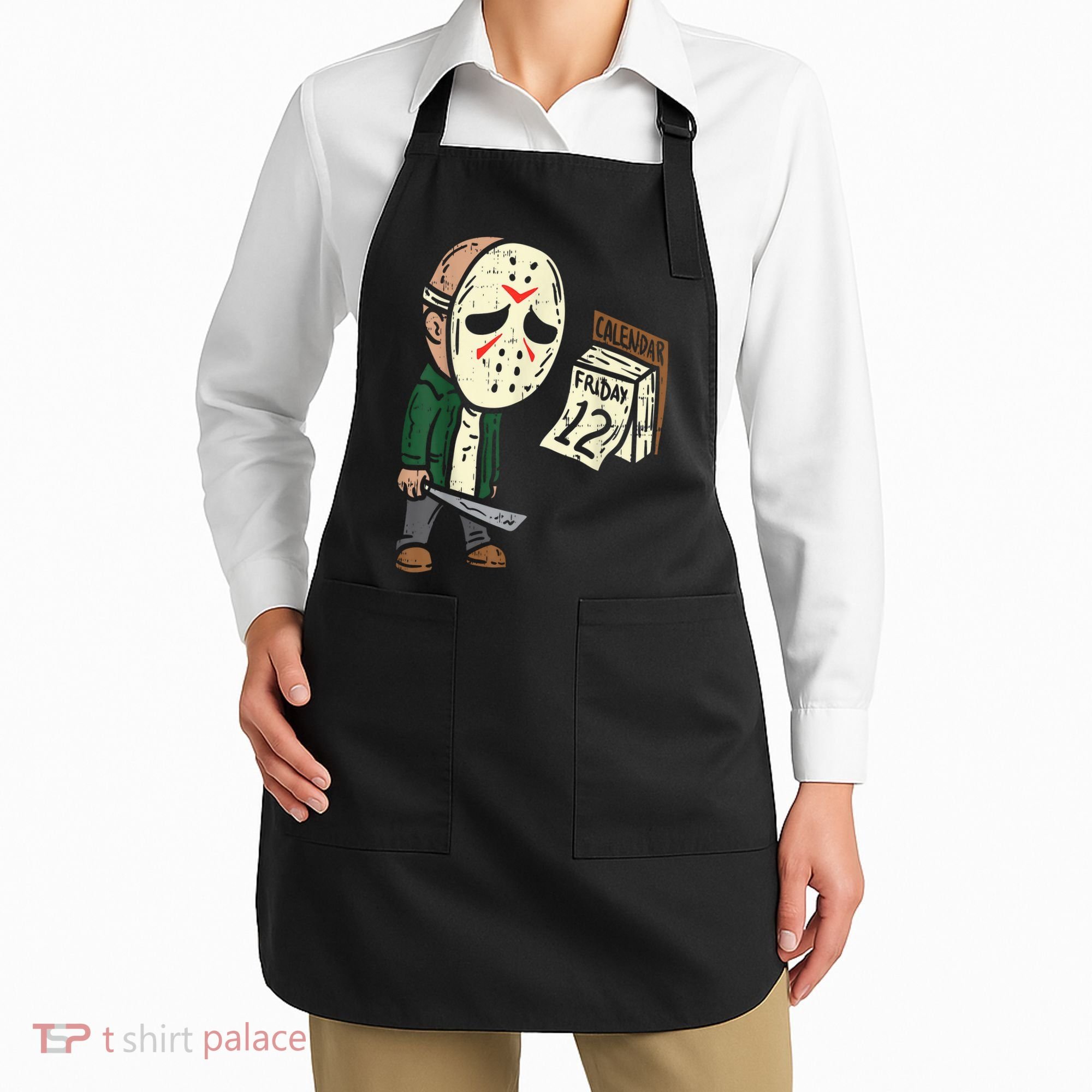 Friday 13th Funny Halloween Horror Movie Humor Party Crazy Apron