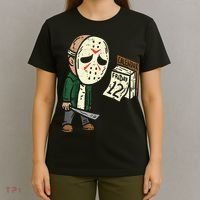 Friday 13th Funny Halloween Horror Movie Humor Party Crazy T-Shirt thumb 4